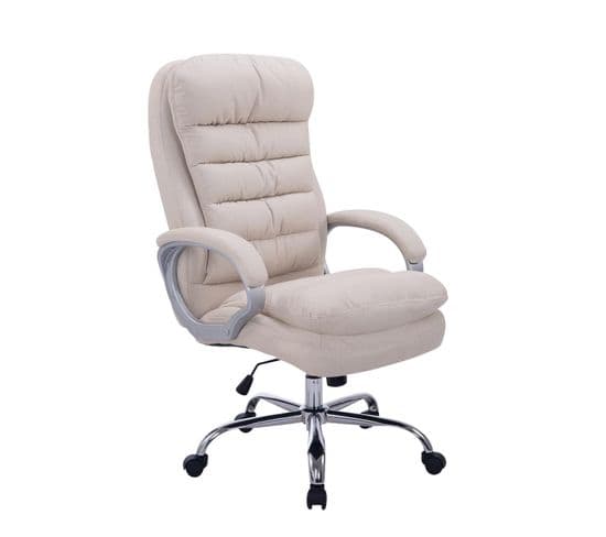 Fauteuil De Bureau Xxl Vancouver Tissu Crème