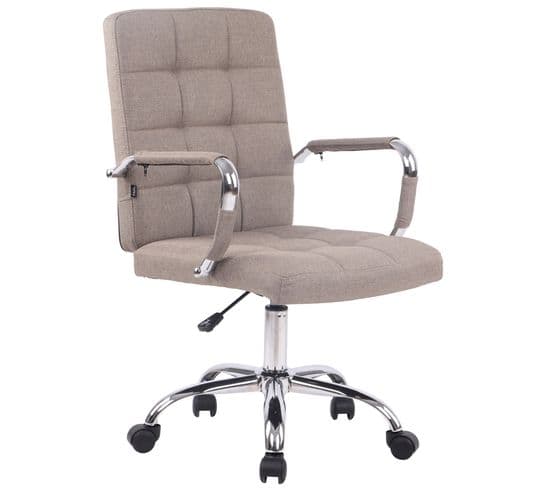 Fauteuil De Bureau Deli Pro Tissu Taupe