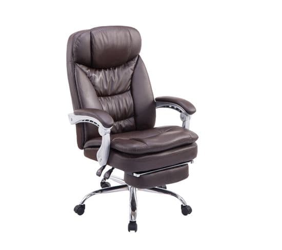 Fauteuil De Bureau Xl Troy Similicuir Marron