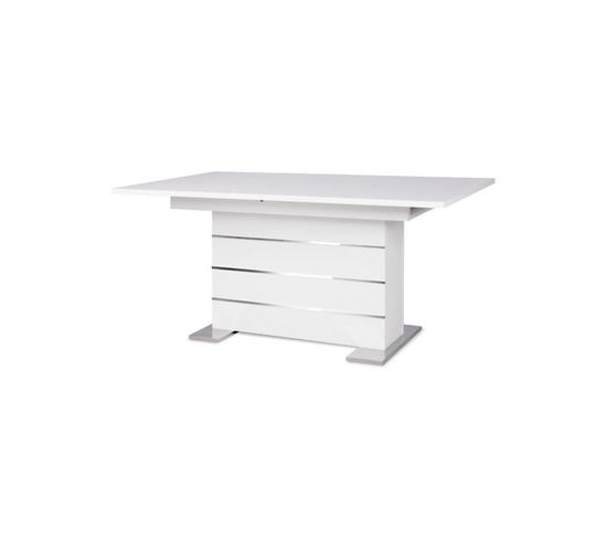 Table Extensible 6-8 Personnes - Rectangulaire - Mantova - Blanc Et Alu - L 160- 200 X P90 X H75 Cm