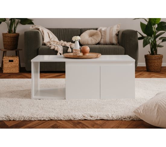 Table basse LUMIA 100cm blanc