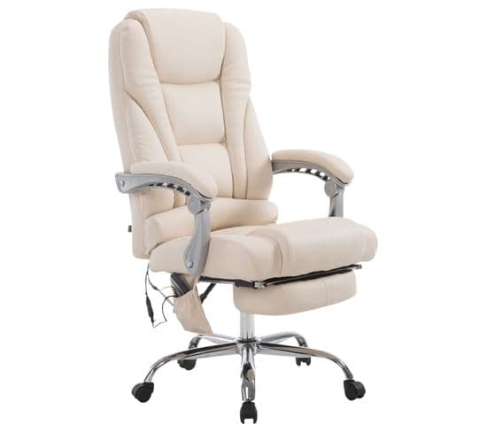 Fauteuil De Bureau Pacific En Similicuir Avec Une Fonction Massage Crème