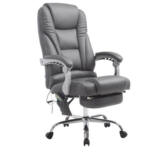 Fauteuil De Bureau Pacific En Similicuir Avec Une Fonction Massage Gris