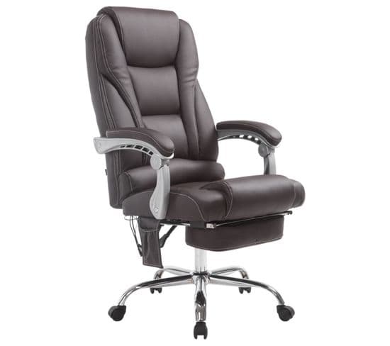 Fauteuil De Bureau Pacific En Similicuir Avec Une Fonction Massage Marron