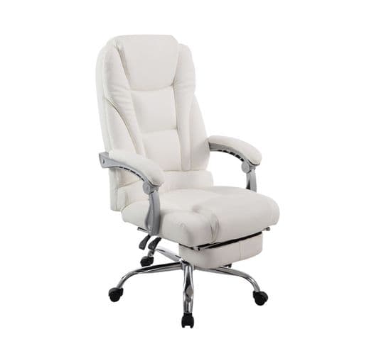 Fauteuil De Bureau Pacific Avec Un Repose-pieds Intégré Blanc