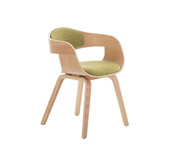 Chaise Retro Kingston En Tissu Nature / Vert Clair