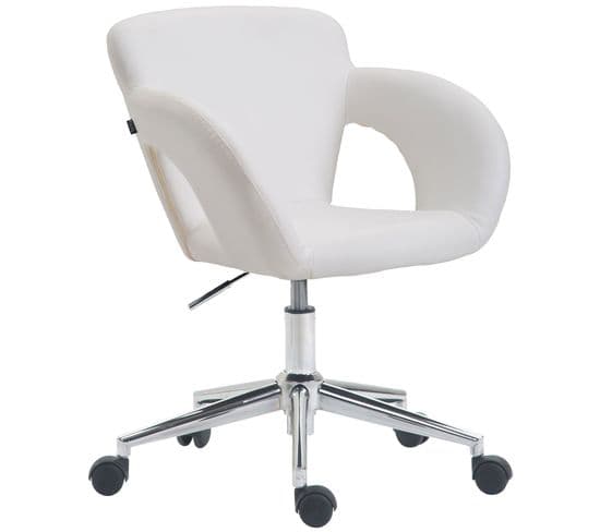 Chaise De Bureau Edison Similicuir Blanc