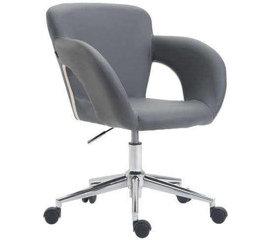 Chaise De Bureau Edison Similicuir Gris