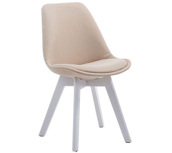 Chaise De Visiteur Borneo V2 Tissu Crème/blanc