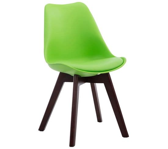 Chaise De Visiteur Borneo V2 Similicuir Vert/noyer