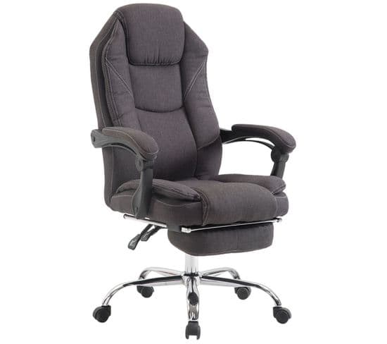 Fauteuil De Bureau Castle En Tissu Gris Foncé