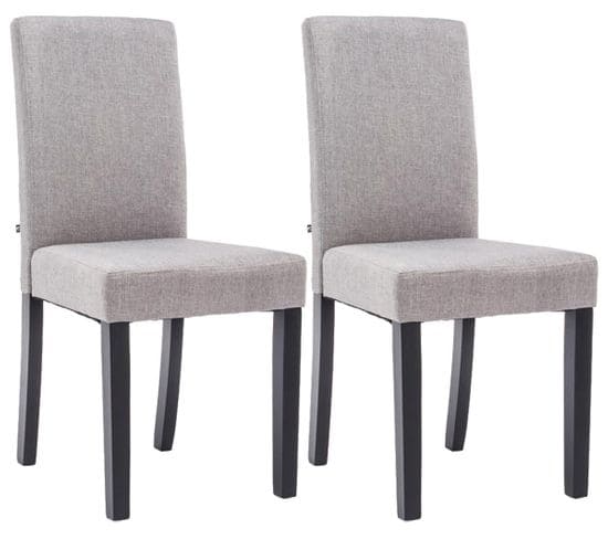 Lot De 2 Chaises De Salle À Manger Ina Tissu Avec Pieds En Bois Gris Clair/noir