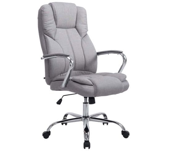 Fauteuil De Bureau Xxl Xanthos En Tissu  Capacité De Charge 210 Kg Gris