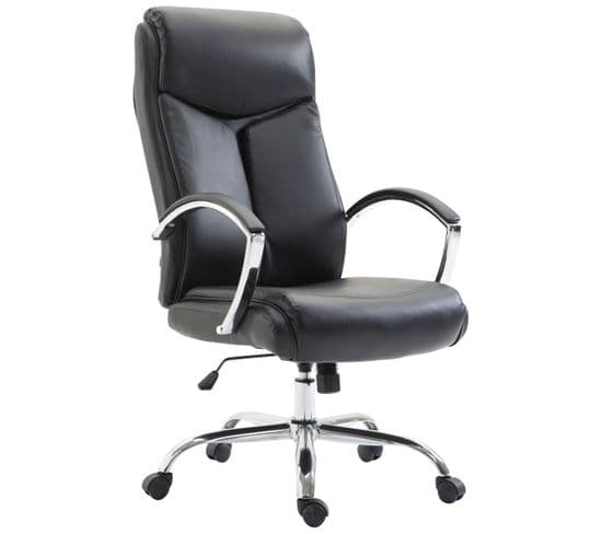 Fauteuil De Bureau Xl Vaud Similicuir Noir