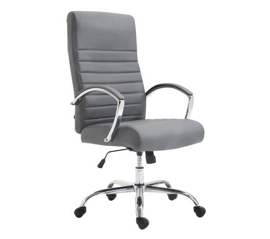 Fauteuil De Bureau Xl Valais Similicuir Gris