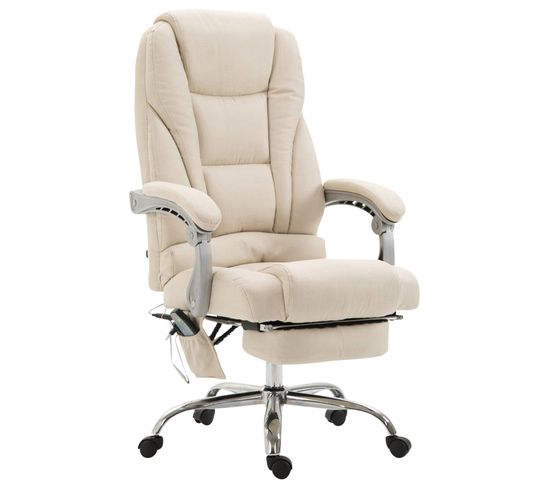 Fauteuil De Bureau Pacific Avec Fonction Massage Tissu Crème