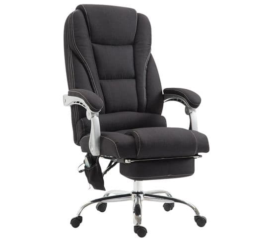 Fauteuil De Bureau Pacific Avec Fonction Massage Tissu Noir