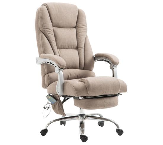 Fauteuil De Bureau Pacific Avec Fonction Massage Tissu Taupe