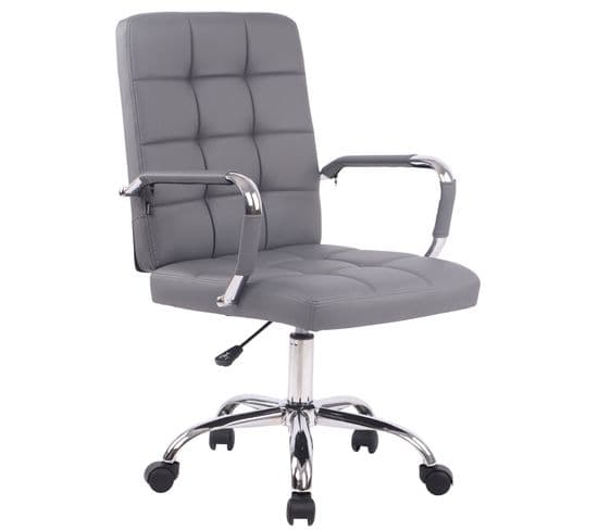 Chaise De Bureau Deli Pro Similicuir Gris