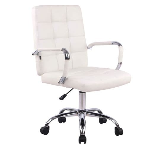 Chaise De Bureau Deli Pro Similicuir Blanc