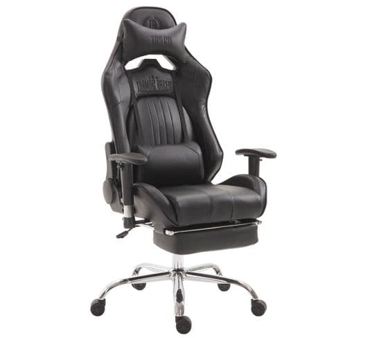 Fauteuil De Bureau Limit Similicuir Avec Repose-pieds Téléscopique Noir / Noir