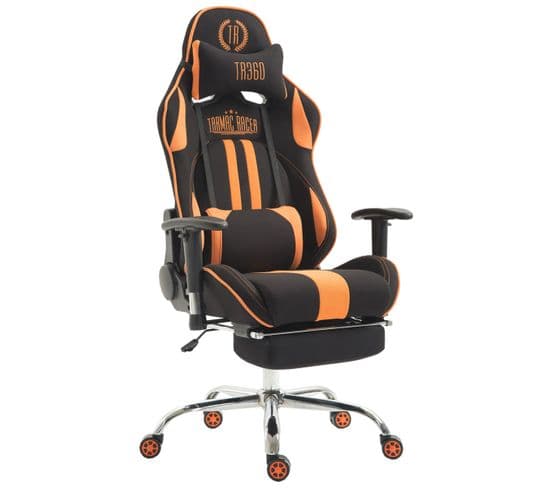 Fauteuil De Bureau Racing Limit Tissu Avec Ou Sans Repose-pieds Noir / Orange/avec Repose-pieds