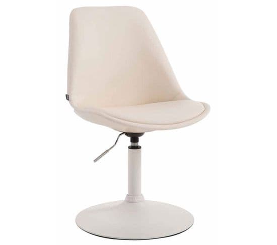 Chaise De Salle À Manger Maverick En Similicuir Avec Pied Trompette Crème/blanc