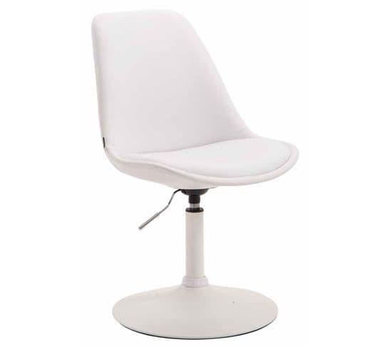 Chaise De Salle À Manger Maverick En Similicuir Avec Pied Trompette Blanc /blanc