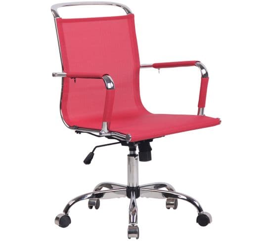 Chaise De Bureau Barnet En Tissu Résille Rouge