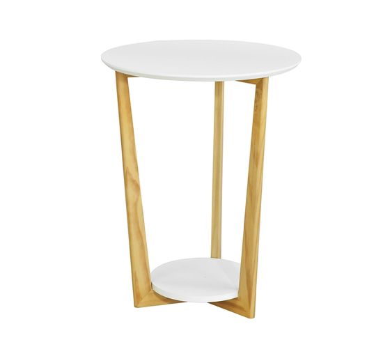 Table Basse Ronde Guéridon Table D'appoint Table Café - 3 Pieds, Fbt52-wn