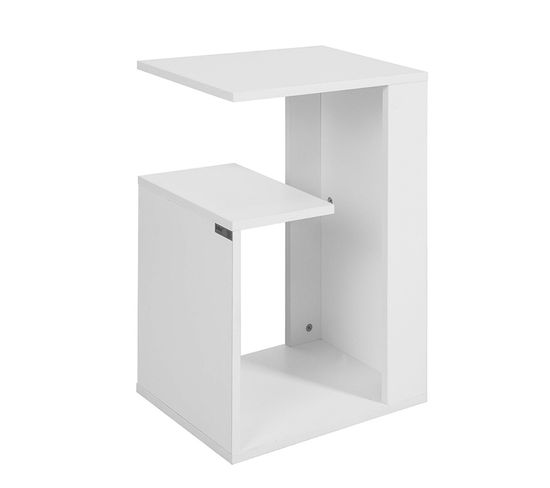 Table D'appoint Bout De Canapé Table Café Porte Magasine Porte Revues – Blanc, Fbt69-w