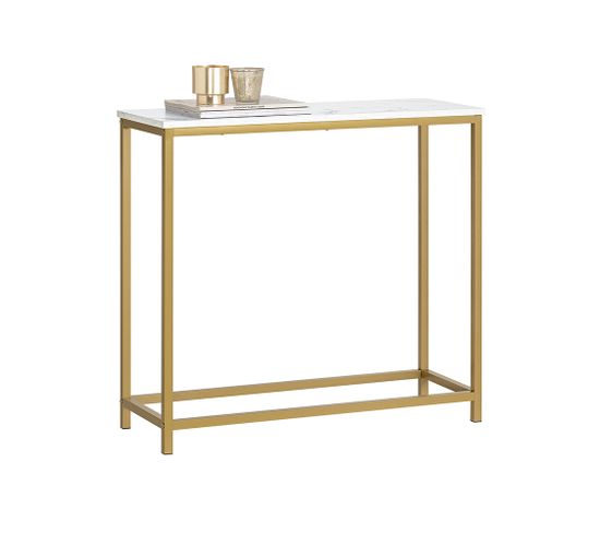 Table Console Table D'appoint Bout De Canapé Table D’entrée Effet Marbre Cadre, Fsb29-g