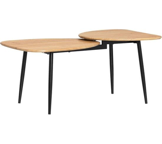 Table Basse Table De Salon, Meuble De Salon Design, Structure En Métal Avec 2 Plateaux, Fbt127-n