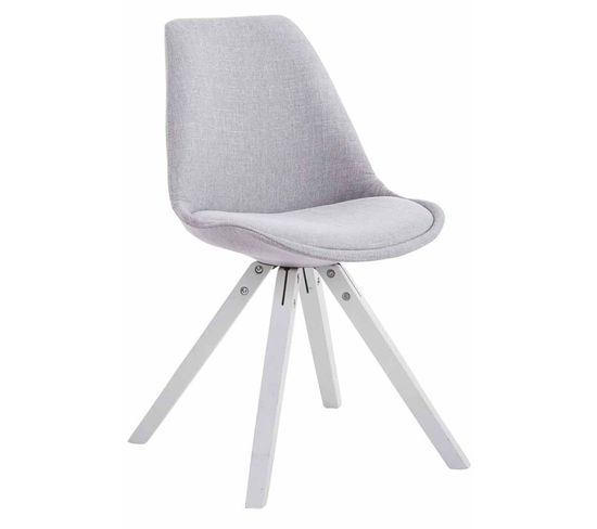 Chaise Toulouse Tissu Piétement En Forme Carrée Gris/blanc