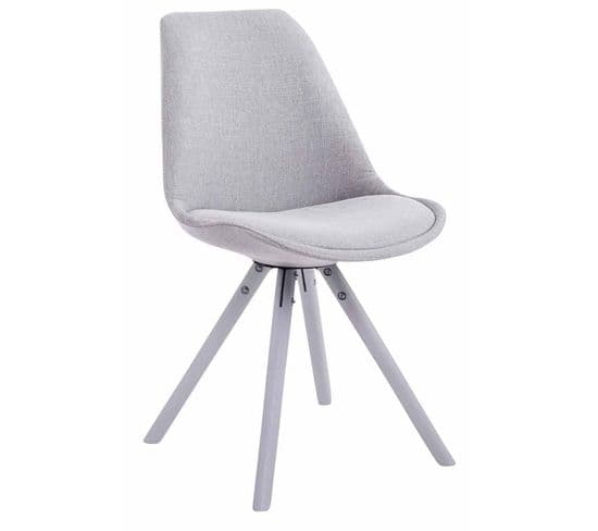 Chaise Toulouse Tissu Pieds Ronds Gris/blanc