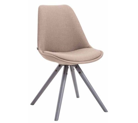 Chaise Toulouse Tissu Pieds Ronds Taupe/gris