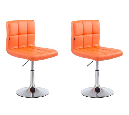 Lot De 2 Chaises Lounge Palma V2 En Similicuir Ajustable Et Pivotant Orange