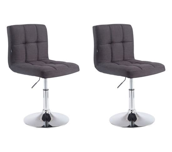 Lot De 2 Chaises Lounge Palma V2 En Tissu Noir