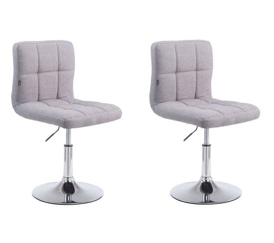 Lot De 2 Chaises Lounge Palma V2 En Tissu Gris