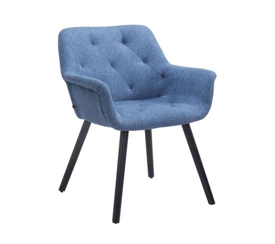 Chaise De Salle À Manger Cassidy En Tissu Bleu/noir