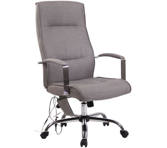 Fauteuil De Bureau Portland En Similicuir Ou Tissu Avec Fonction De Massage Gris/tissu