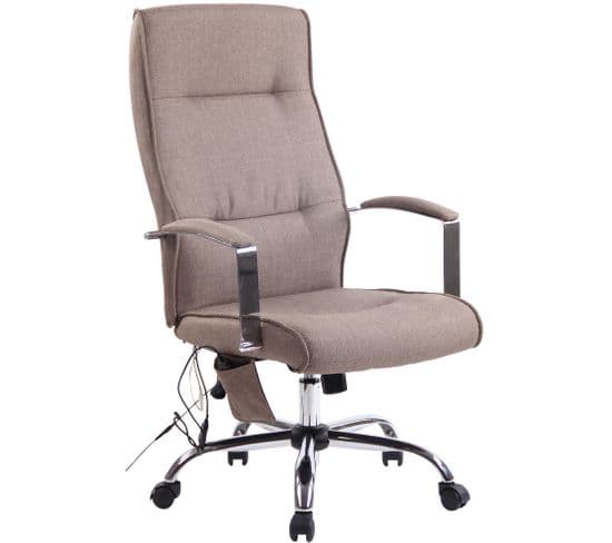 Fauteuil De Bureau Portland En Similicuir Ou Tissu Avec Fonction De Massage Taupe/tissu