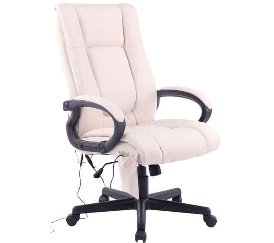 Fauteuil De Bureau Xl Sparta Xm En Tissu Crème