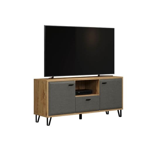 Meuble TV 2 Portes, 1 Tiroir Et 1 Niche L144 Cm