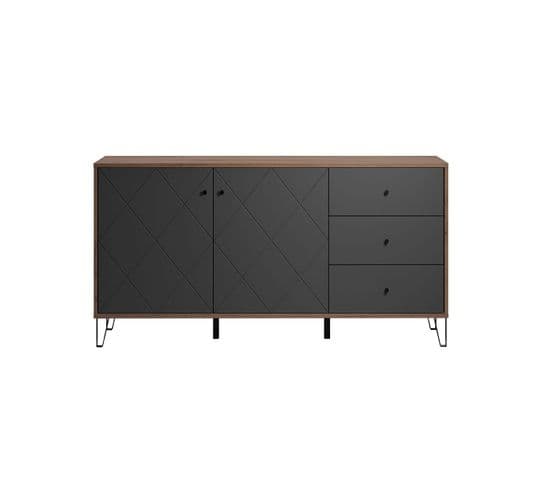 Buffet 2 Portes, 3 Tiroirs, à L'intérieur 2 Tablettes - L183 Cm