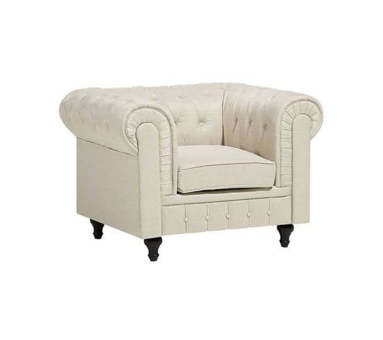 Fauteuil Beige Chesterfield