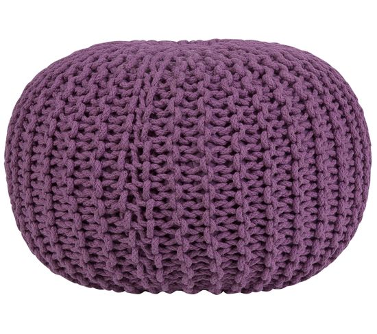 Pouf En Coton Violet 50 X 35 Cm Conrad