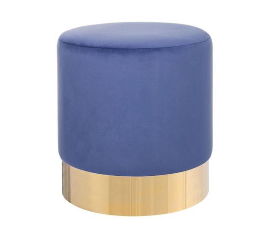 Pouf En Velours Bleu D 39 Cm Sophia