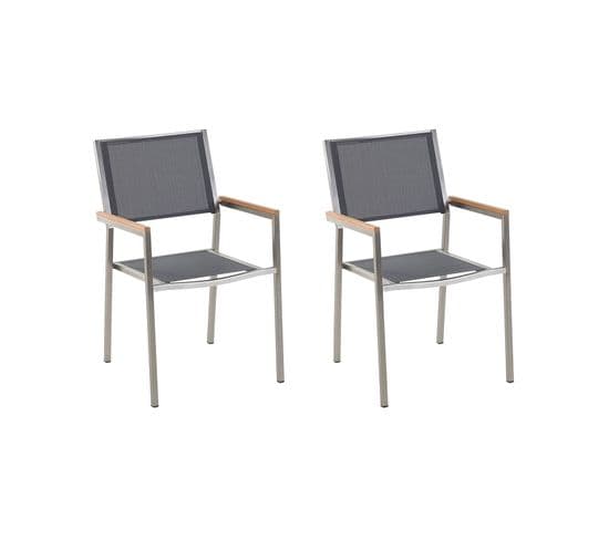 Lot De 2 Chaises Grises Grosseto