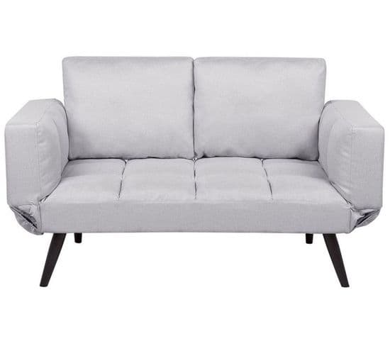 Canapé Convertible 2 Places En Tissu Gris Clair Brekke